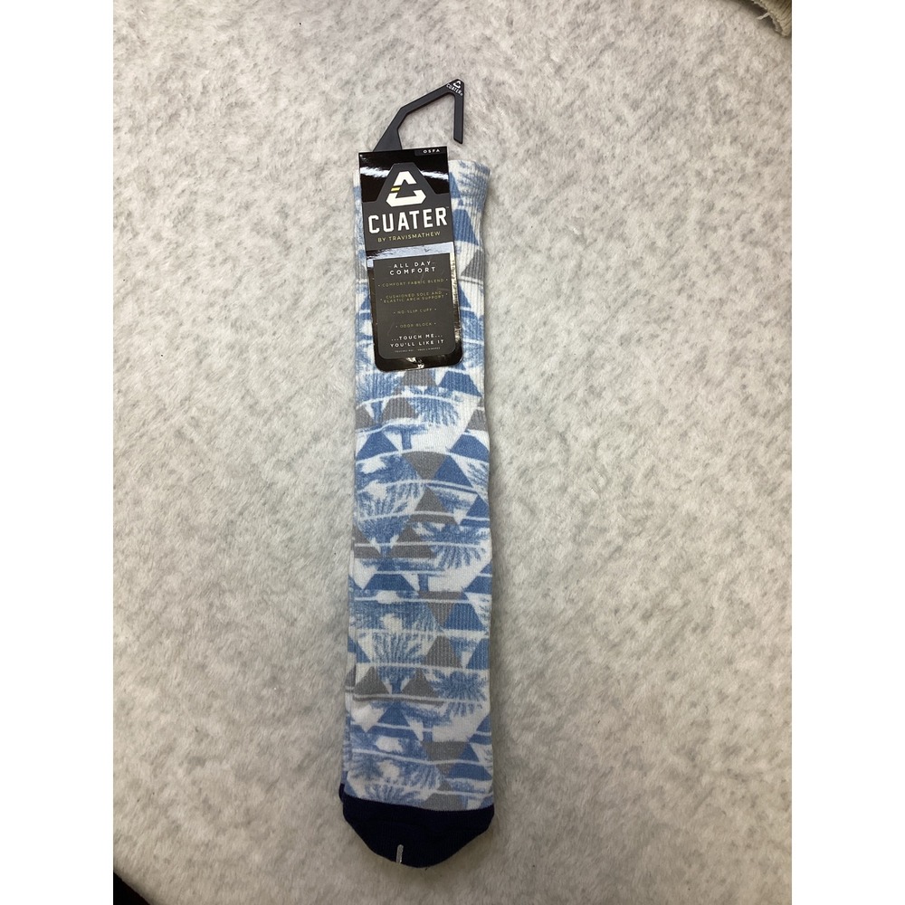Cuater by TravisMathew Shake A Leg Socks Blue Grey White 4MX172‎ OSFA NEW